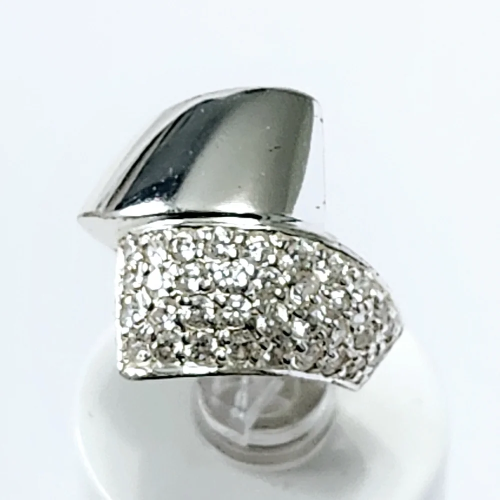 Sterling silver bypass Ring 6.25 - Picture 4 of 11